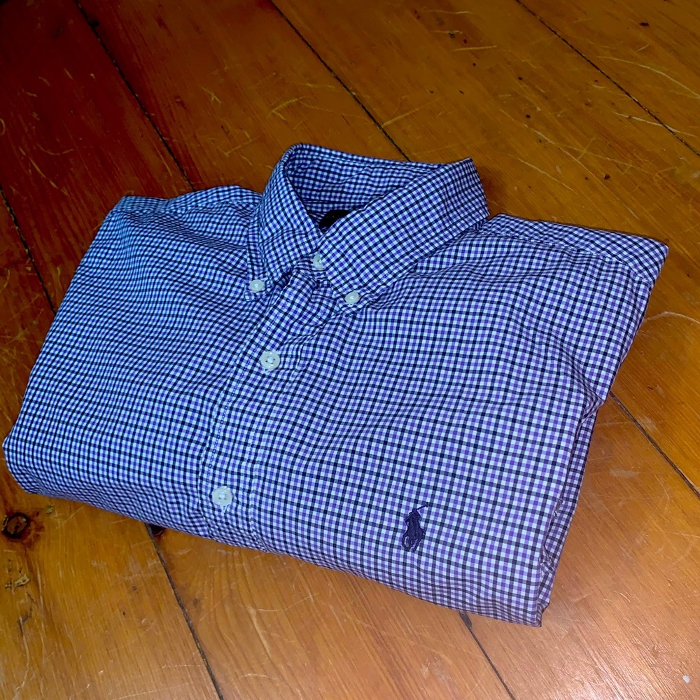 Ralph Lauren purple checkered button down large - Picture 6 of 6